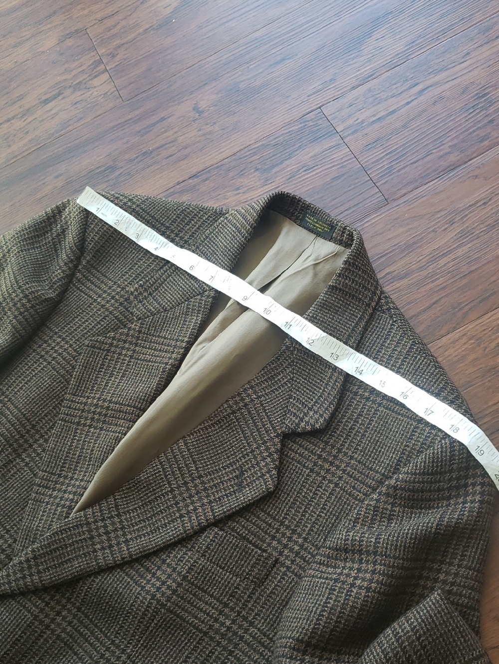 Oscar De La Renta Classic Men's Brown Glen Plaid Sport Coat Size 40S 100% Wool - Picture 8 of 9